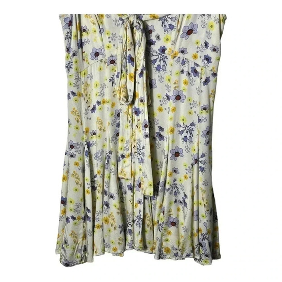 1806. FREE PEOPLE IT TAKE TWO WRAP DRESS IN IVORY COMBO SIZE SMALL KEYHOLES - Picture 5 of 10
